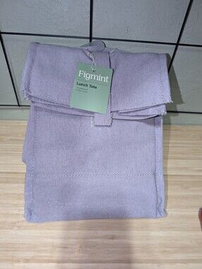 Figmint Purple/Rose Colored Roll Top Insulated Lunch Bag Tote NWT 15"x8.5"x6"
